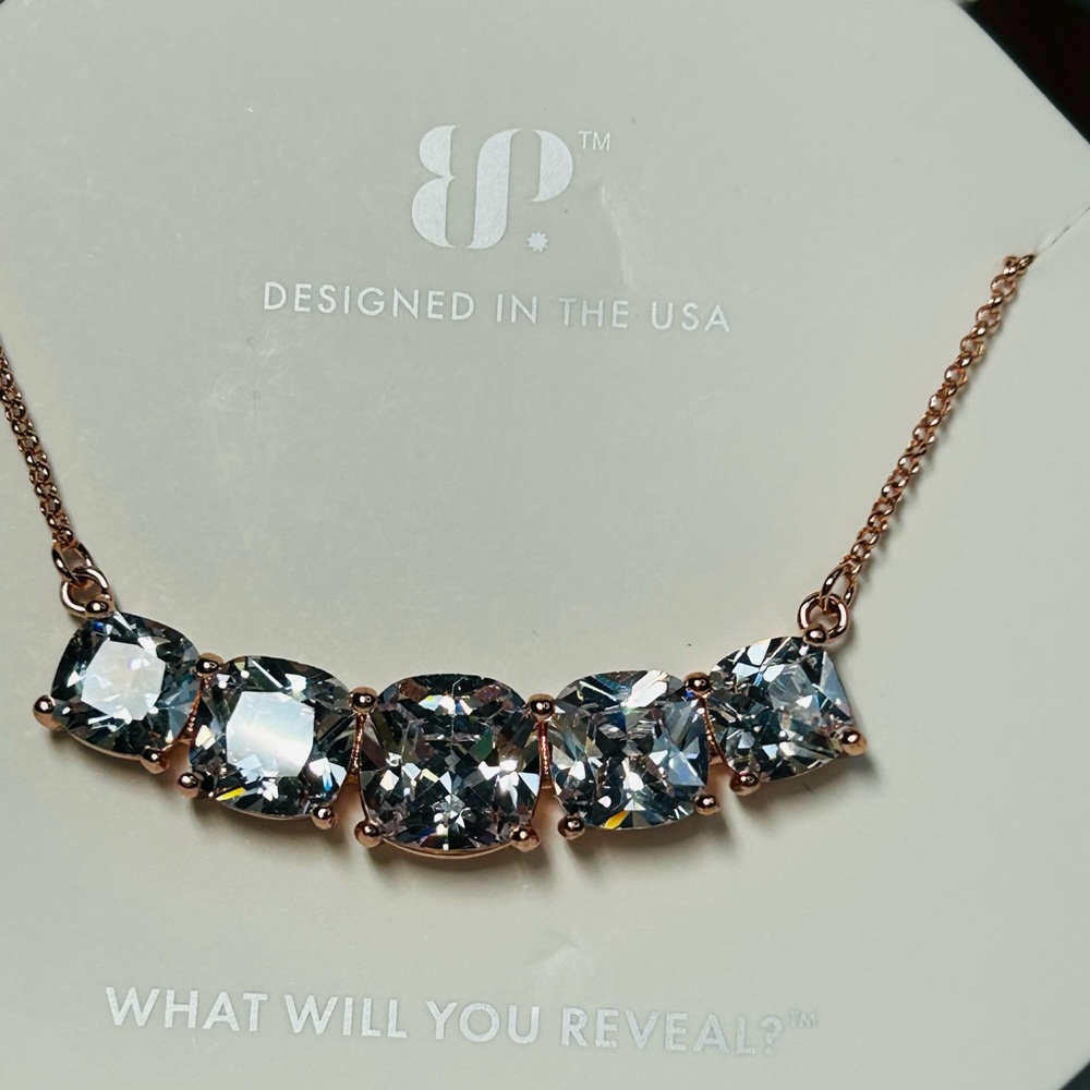 Bomb Party Divina necklace Cubic Zirconia on Rose Gold plating NK11012 - Picture 5 of 5